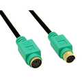 InLine PS/2 kabel, recht, MD6M/V, 5m, PC99, kabel zwart, stekker groen, verguld