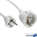 InLine Power extension cable, white, 7m, with child safety