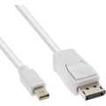 InLine  Mini DisplayPort OUT zu DisplayPort IN Kabel, wit, 1m