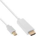 InLine  Mini DisplayPort zu HDMI Konverter Kabel, wit, 3m, met Audio