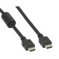 InLine HDMI kabel,  High Speed HDMI kabel, M/M, zwart, met ferrietkernen, 5m