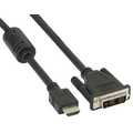 InLine HDMI-DVI kabel,  19-pins M naar 18+1 M, zwart, 1.8m, met ferrietkernen