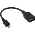 InLine Micro-USB OTG Adapter cable, Micro-B plug to USB A socket, 0.10m
