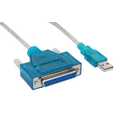 InLine USB printerkabel,  USB AM naar DB25F, 1.8m