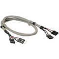 InLine USB 2.0 verlengkabel,  intern 2x 4-pins adapterkabel naar adapter socket, 60cm