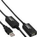 USB 2.0 actieve verlengkabel, InLine, USB A M/V, 20m