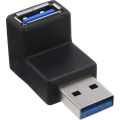 InLine USB 3.0 adapter,  AM / AF, haaks 90°