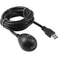 InLine USB 3.2 Cable Type A male to A female + Power with Stand black 3m