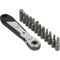 Inline pocket tool set, mini ratchet wrench with 12pcs. bit set