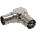 Antenna coaxial connector IEC male/female angled, metal, InLine