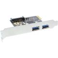 InLine 2 Port USB 3.0 Host Controller Card with SATA Auxiliary Power Port PCIe