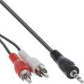 InLine Audiokabel,  2x Tulp M naar 3.5mm M stereo, 3m