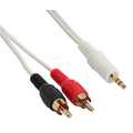 InLine Audiokabel,  2x Tulpplug naar 3,5mm M stereo, wit/goud, 2.5m