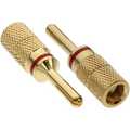 InLine® Banana Plug male gold plated red color coded for 4mm Cabling