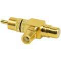 InLine Audio adapter,  Tulpplug naar 2x Tulp contraplug, zwart, vergulde contacten, 90
