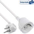 InLine® Power Extension Cable Type F angled, white, 15m