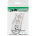 InLine® Socket strip, 4-way earth contact CEE 7/3, white, 1.5m