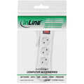 InLine® Socket strip, 4-way earth contact CEE 7/3, with switch, white, 5m