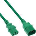 InLine Power cable extension, C13 to C14, green, 0.5m