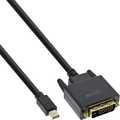Inline® Mini DisplayPort male to DVI-D 24+1 male cable, black/gold, 2m