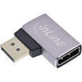 InLine DisplayPort 1.4 adapter, DisplayPort plug / socket, 90° left, 8K
