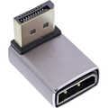 InLine DisplayPort 1.4 adapter, DisplayPort plug / socket, 90° bottom, 8K