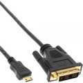 Mini-HDMI to DVI Cable HDMI C male to DVI 18+1 male gold plated 2m