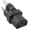 InLine Power adapter, USA male plug to IEC C13 plug