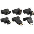 HDMI-DVI adaptor, 19pin M to 24+1 F, with 180° angle, golden contacts