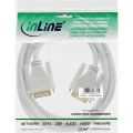 InLine DVI-D kabel,  24+1 M/M, Dual Link, wit/goud, 5m