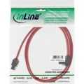 InLine SATA kabel,  met vergrendeling, een zijde 90gr haaks, 0.7m