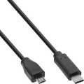 USB 2.0 Cable, Type C male to Micro-B male, black, 0,5m