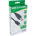 InLine® USB 2.0 Cable, USB-C male / USB-B male, black, 0.5m