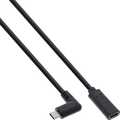 USB 3.2 Cable, Type C male angled to female, black, 1m