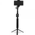 Selfie Stick 4 Legs with Mini Tripod aluminium black max. 0.75m