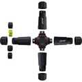 InLine Mains coupler, IP68, 3-pin, 4-way, M20, black