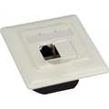 InLine Cat. 6 aansluitdoos,  2x RJ45 socket, RAL9010 reinwit, horizontaal