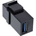 InLine USB 3.0 Snap-In module, USB-A F/F, black housing