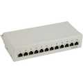 InLine Patch panel Cat.6, 12 ports, desk/wall mountable, light grey, RAL7035