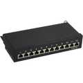 InLine Patch panel Cat.6, 12 ports, desk/wall mountable, black, RAL9005