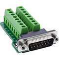 InLine D-Sub 15 terminal block, plug, 2-row, screw terminal