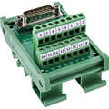 InLine D-Sub 15 terminal block, plug, top-hat rail, screw terminals