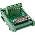 InLine D-Sub 15 terminal block, plug, top-hat rail, screw terminals
