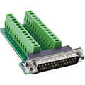 InLine D-Sub 25 terminal block, plug, 2-row, screw terminal