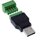 InLine USB-A plug to terminal block, 5-pin, without cable
