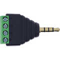 InLine 3.5 mm 4-pin jack plug to terminal block, stereo/microphone, black