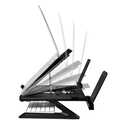 Notebook stand, foldable, height adjustable, black