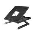 Notebook stand, foldable, height adjustable, black