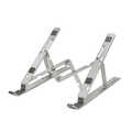 Notebook stand, foldable, aluminum, silver