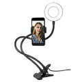 Smartphone ring light clamp mount
